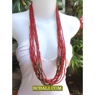 Beads Necklace Multi Strand Steels